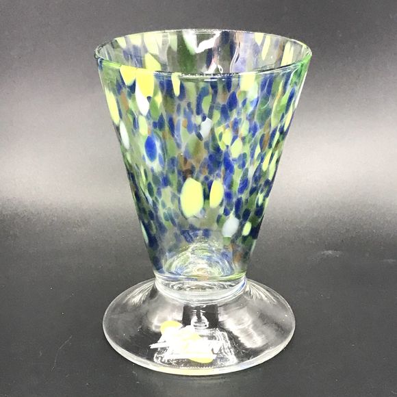 Vintage Red Robin Margarita Cocktail Dessert Hand Blown Glass Confetti Pattern - Picture 1 of 6